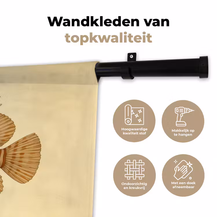 Wandkleed - Strepen - Vis - Rond - Stekels — 3
