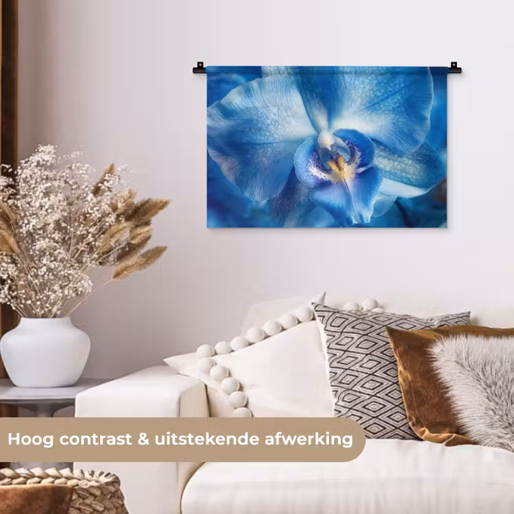 Wandkleed - Blauw - Orchidee - Elegeant — 4