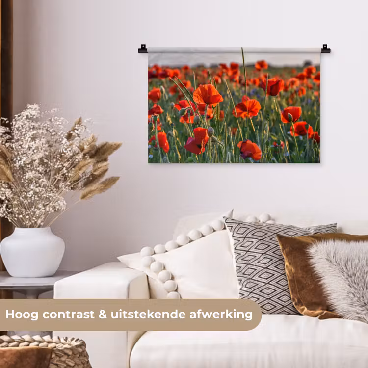 Wandkleed - Bloemen - Klaprozen - Natuur - Rood — 4