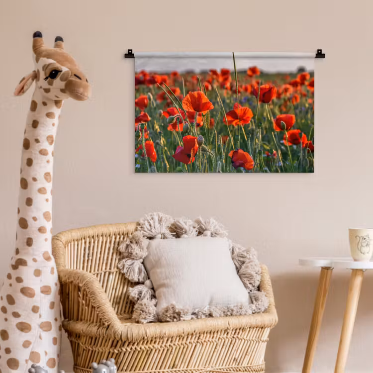 Wandkleed - Bloemen - Klaprozen - Natuur - Rood — 5