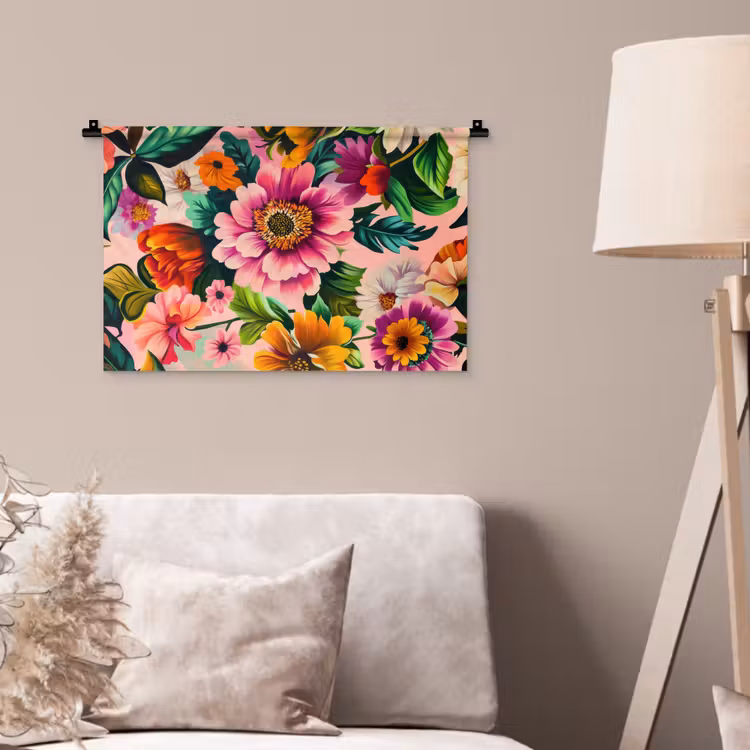 Wandkleed - Bloemen - Kleurrijk - Roze — 2
