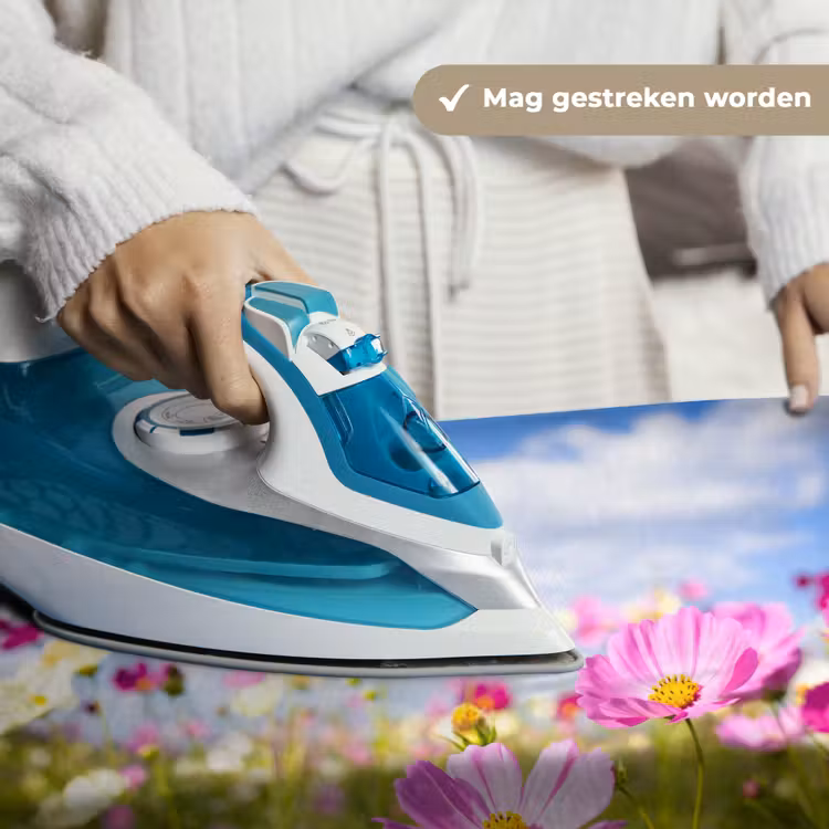 Wandkleed - Bloemen - Wei - Paars - Gras - Wit - Wolken - Blauw — 6