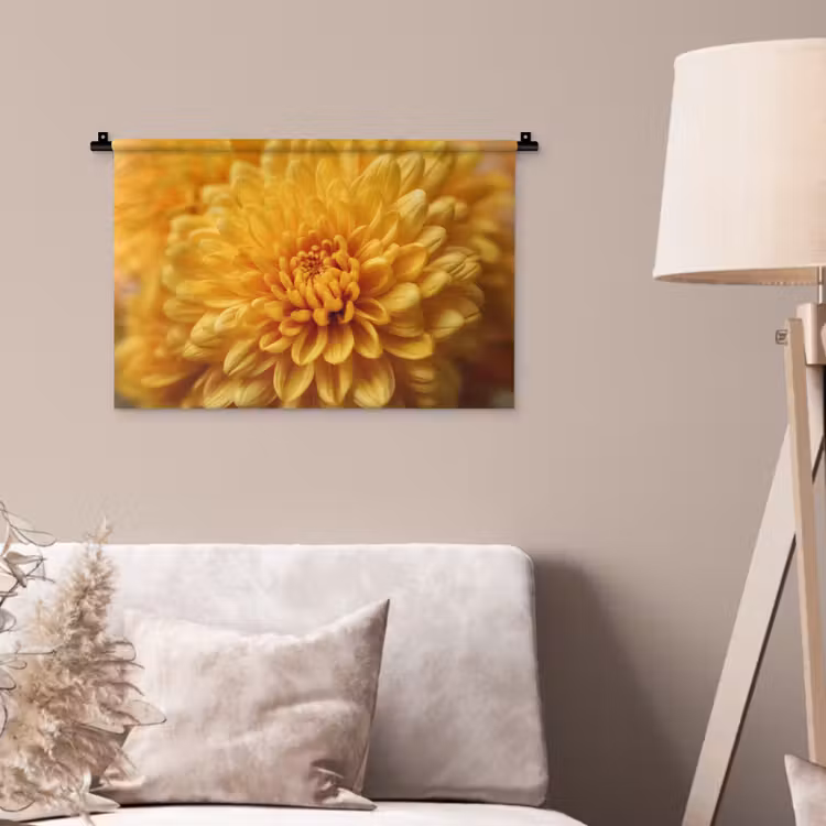 Wandkleed - Geel - Chrysant - Zachtheid — 2