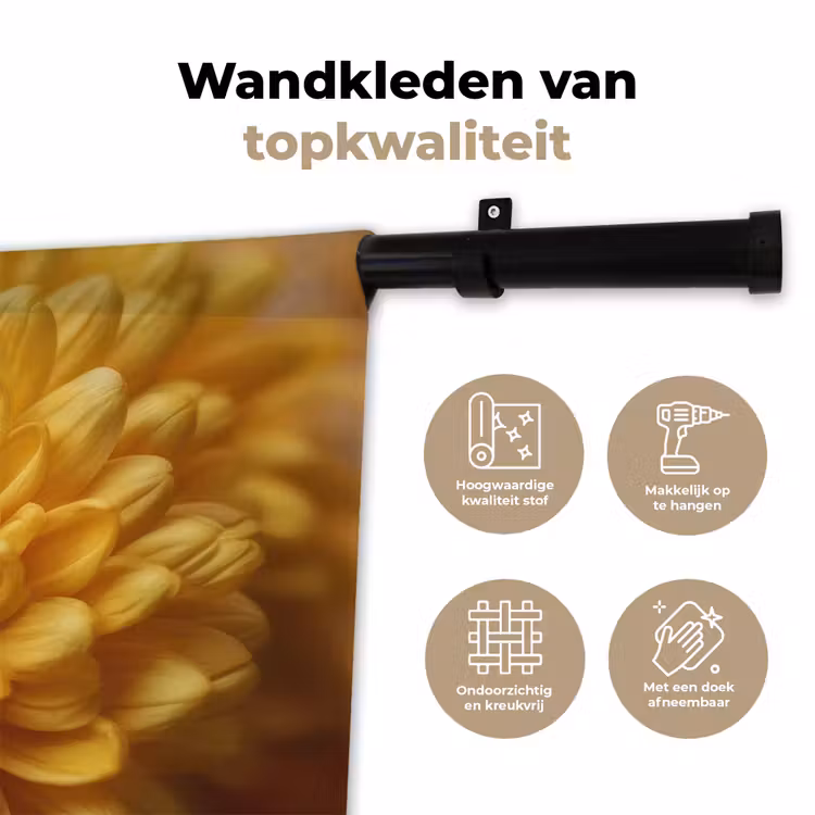 Wandkleed - Geel - Chrysant - Zachtheid — 3