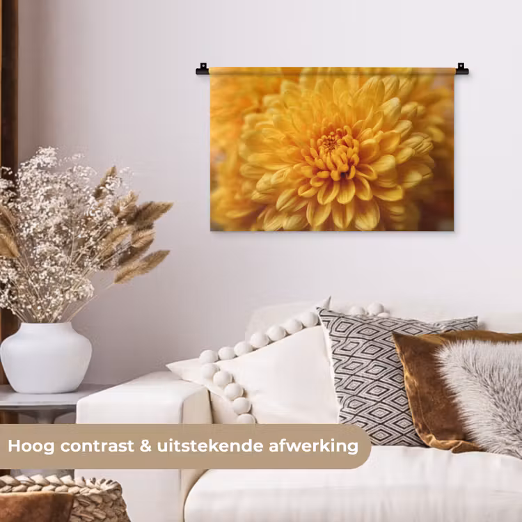 Wandkleed - Geel - Chrysant - Zachtheid — 4