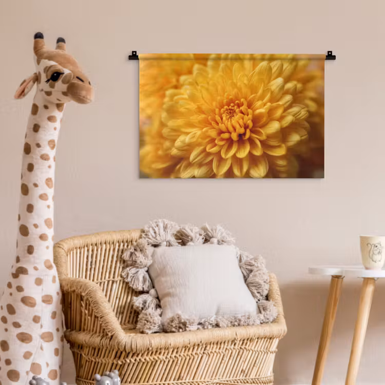 Wandkleed - Geel - Chrysant - Zachtheid — 5