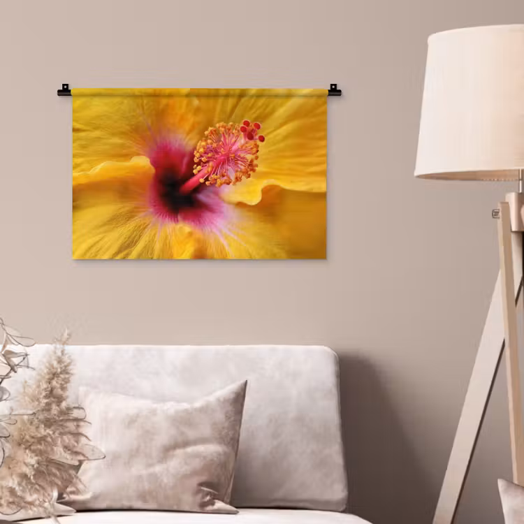 Wandkleed - Geel - Hibiscus - Tropisch — 2