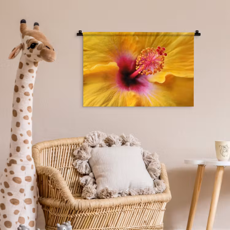 Wandkleed - Geel - Hibiscus - Tropisch — 5