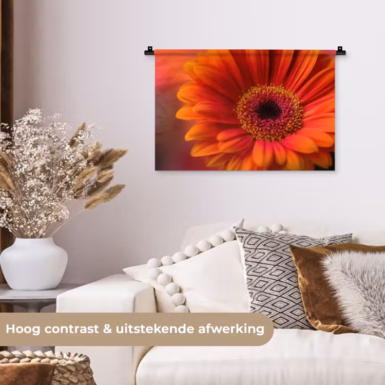 Wandkleed - Oranje - Gerbera - Intens — 4