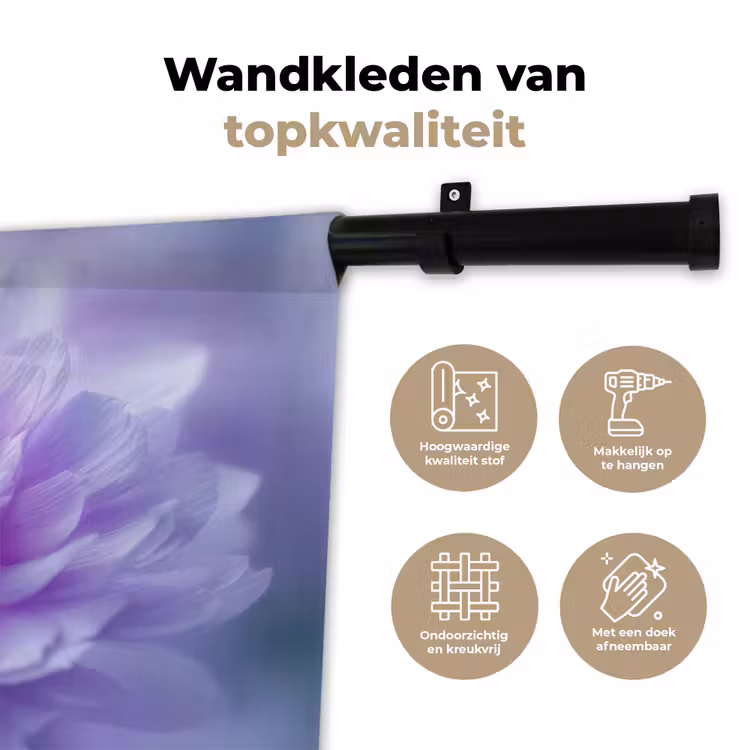 Wandkleed - Paars - Dahlia - Dromerig — 3