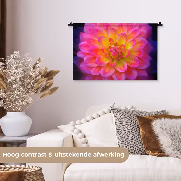 Wandkleed - Roze - Dahlia - Kleurrijk — 4