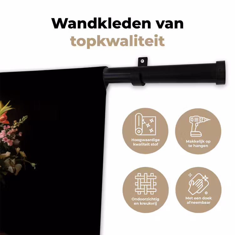 Wandkleed - Kleur - Vaas - Bloemen - Boeket — 3