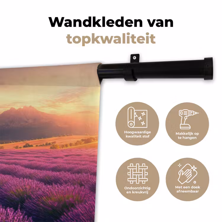 Wandkleed - Lavendelveld - Quote - Zonsondergang — 3
