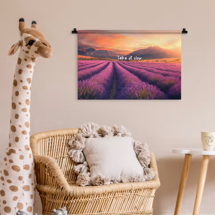 Wandkleed - Lavendelveld - Quote - Zonsondergang — 5