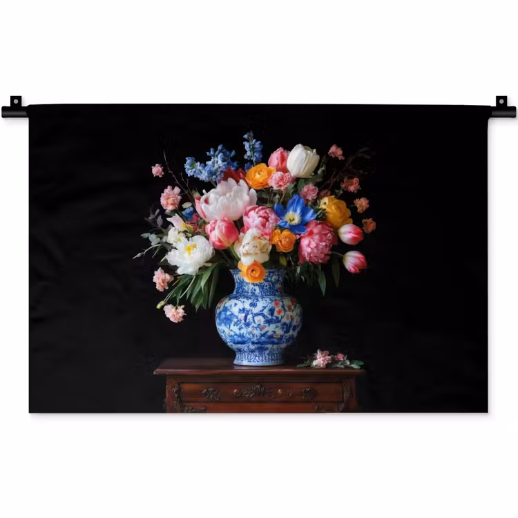 Wandkleed - Rozen - Bloemen - Vaas - Boeket — 1