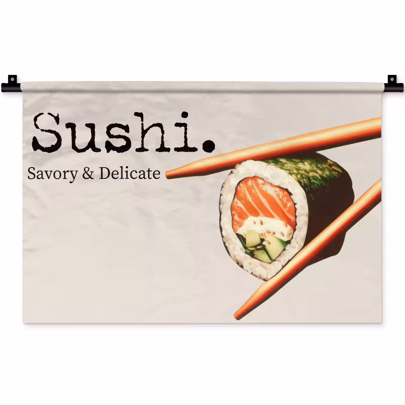 Wandkleed - Sushi - Zalm - Rijst - Japans — 1