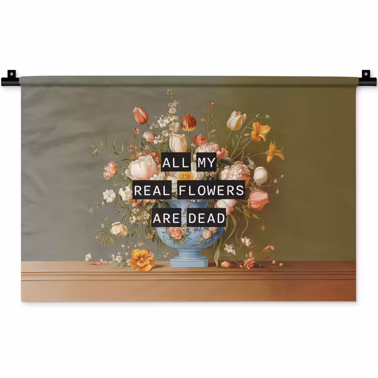 Wandkleed - Bloem - Quote - Vintage - Art — 1
