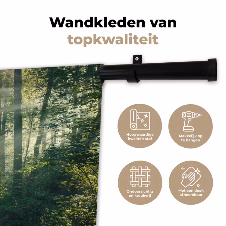 Wandkleed - Bos - Pad - Zon - Bomen - Groen - Natuur — 3