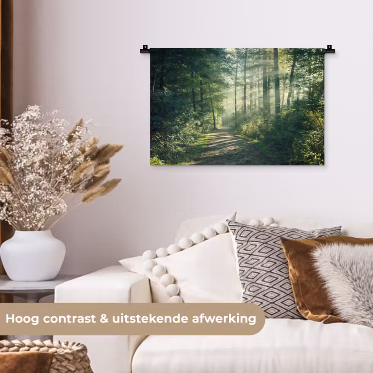 Wandkleed - Bos - Pad - Zon - Bomen - Groen - Natuur — 4