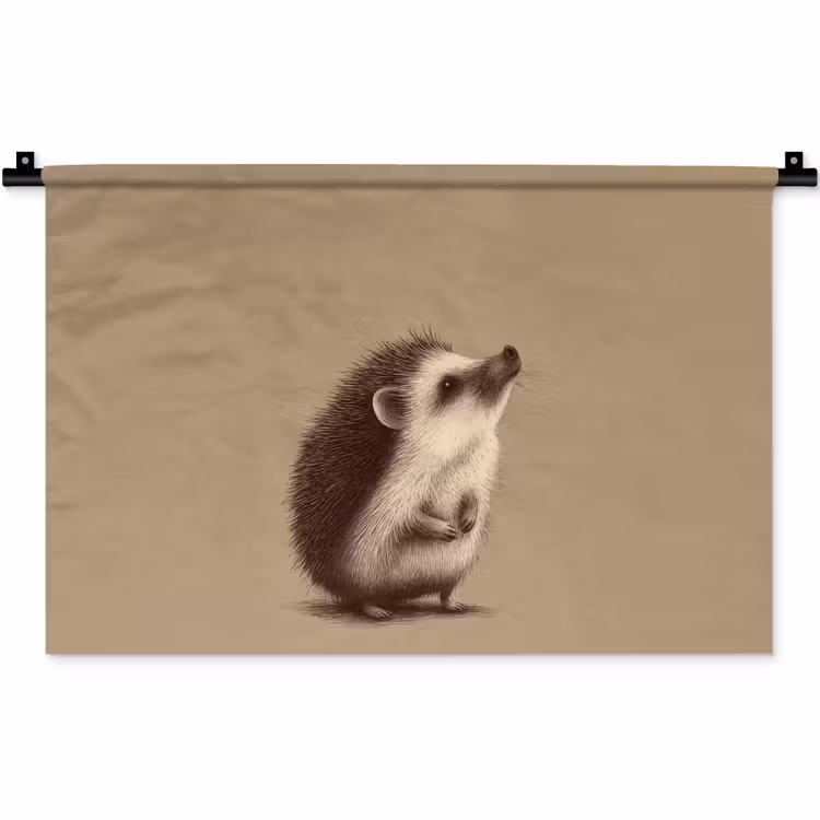 Wandkleed - Egel - Snuitje - Bruin - Stekels — 1