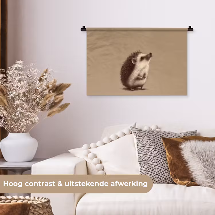 Wandkleed - Egel - Snuitje - Bruin - Stekels — 4