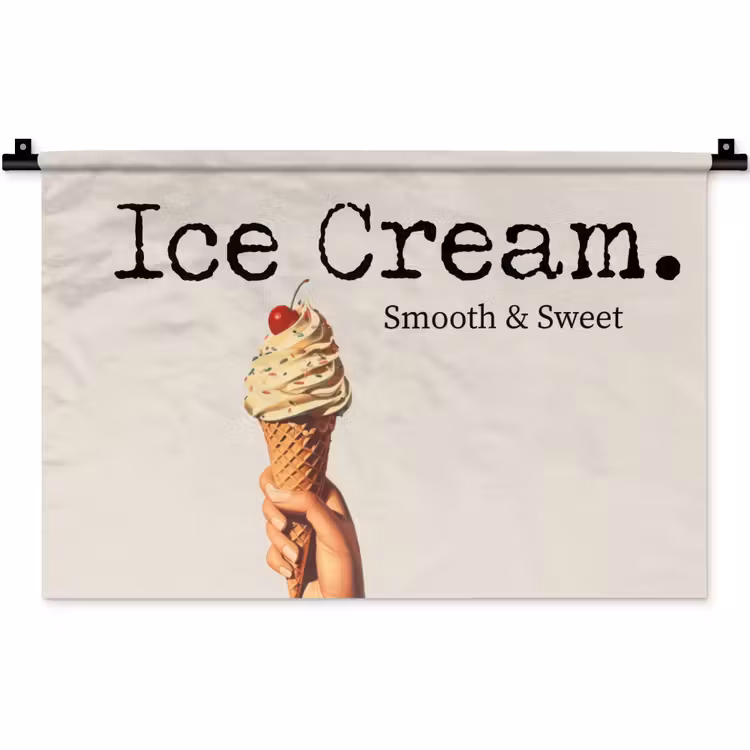 Wandkleed - Ice cream - Softijs - Kleurrijk - Kers — 1