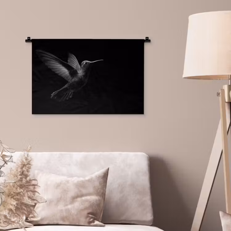 Wandkleed - Kolibrie - Zwart - Dieren — 2