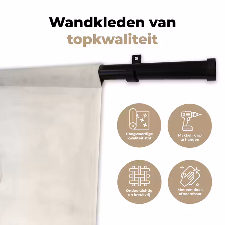 Wandkleed - Konijn - Muts - Oren - Beige — 3