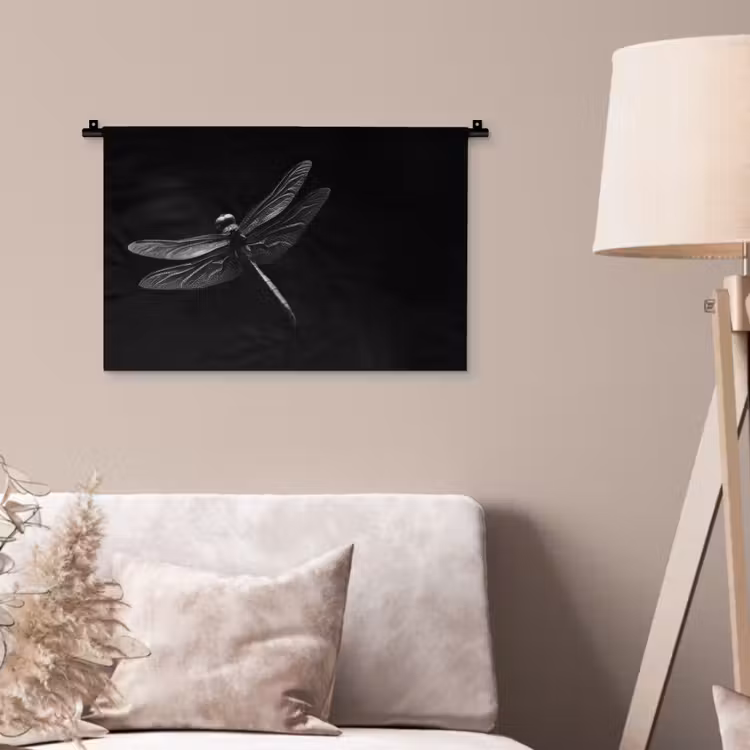 Wandkleed - Libelle - Dieren - Zwart - Insect — 2