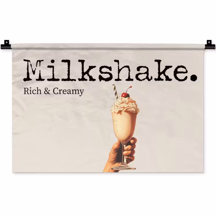 Wandkleed - Milkshake - Kers - Rietje — 1