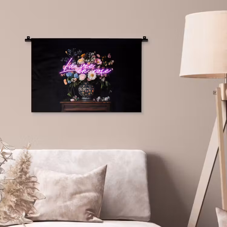 Wandkleed - Neon - Vaas - Bloemen — 2