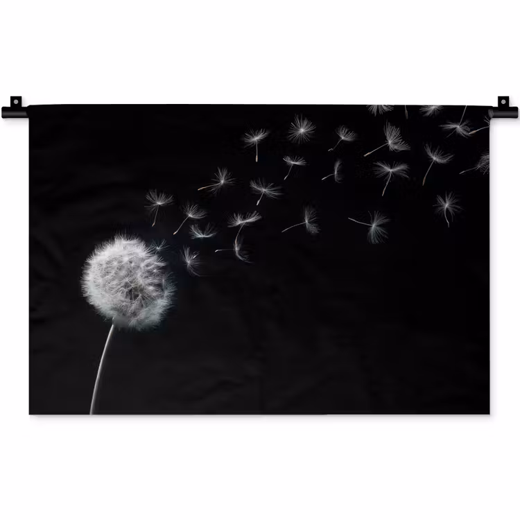 Wandkleed - Paardenbloem - Zwart - Natuur — 1