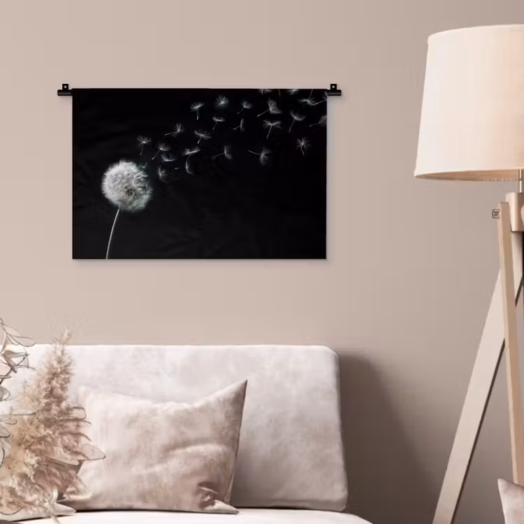 Wandkleed - Paardenbloem - Zwart - Natuur — 2