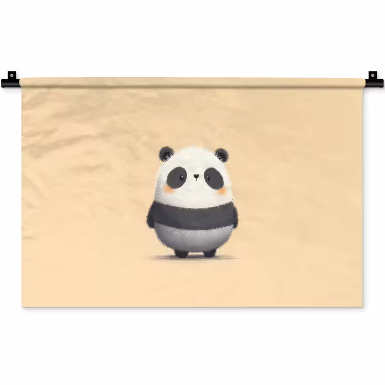 Wandkleed - Panda - Beige - Minimalistisch — 1