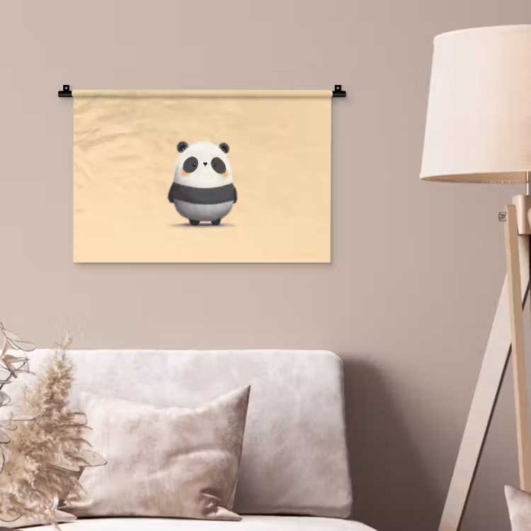 Wandkleed - Panda - Beige - Minimalistisch — 2
