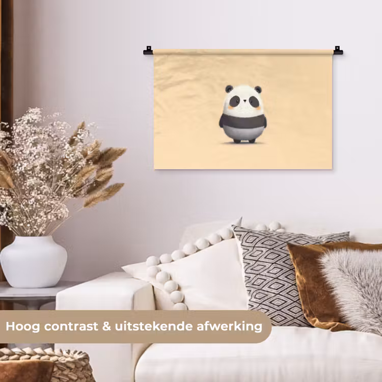 Wandkleed - Panda - Beige - Minimalistisch — 4