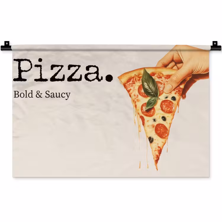 Wandkleed - Pizza - Kaas - Pepperoni — 1