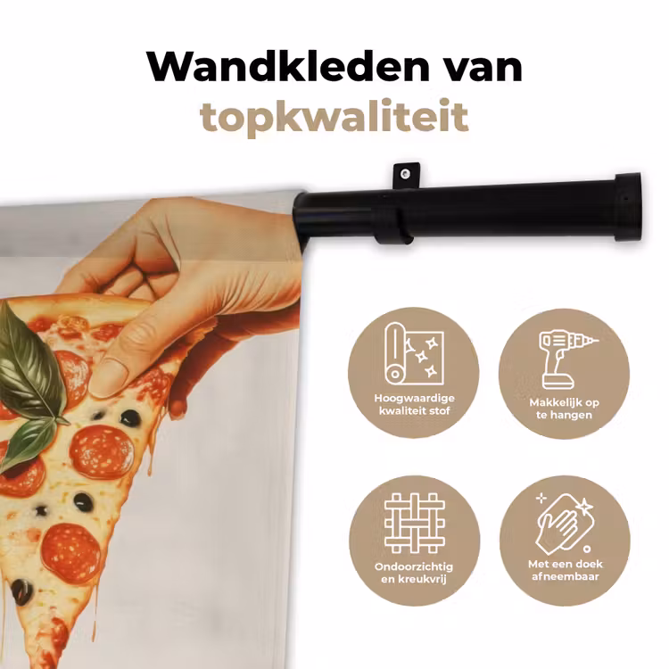 Wandkleed - Pizza - Kaas - Pepperoni — 3