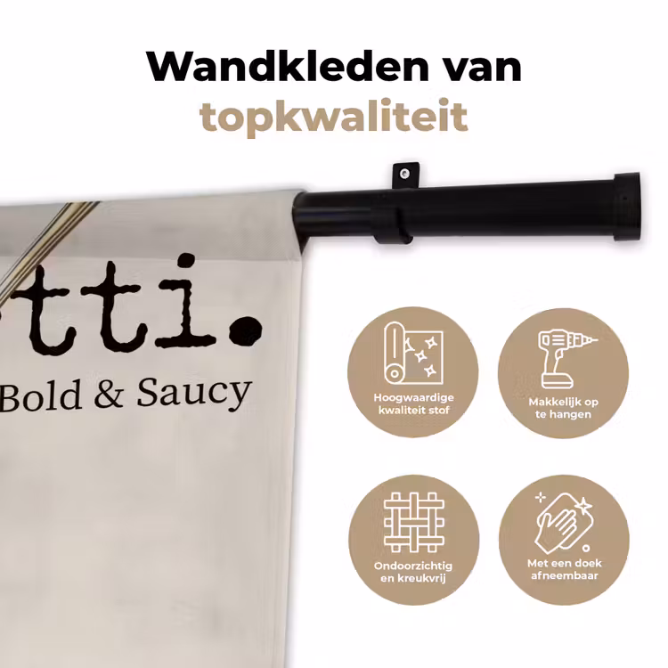 Wandkleed - Spaghetti - tomatensaus - Parmezaanse kaas — 3