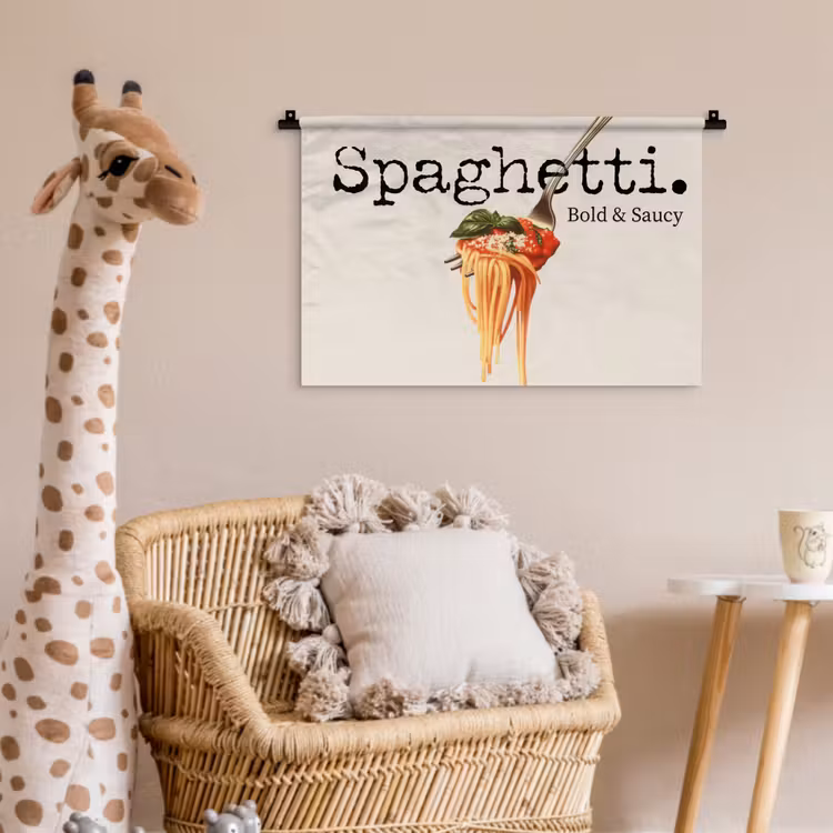 Wandkleed - Spaghetti - tomatensaus - Parmezaanse kaas — 5