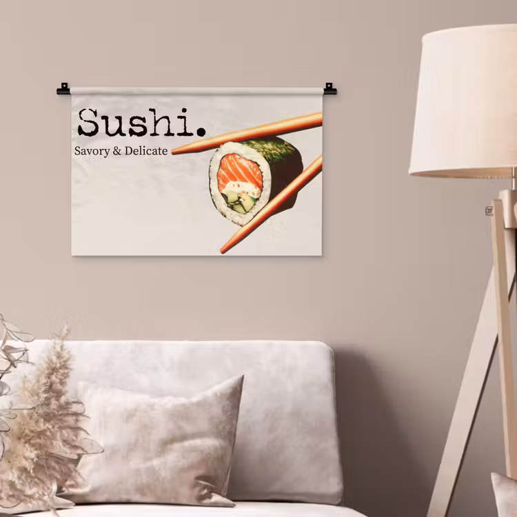 Wandkleed - Sushi - Zalm - Rijst - Japans — 2