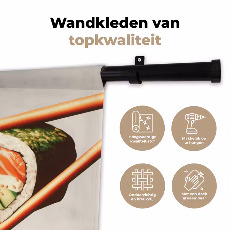Wandkleed - Sushi - Zalm - Rijst - Japans — 3