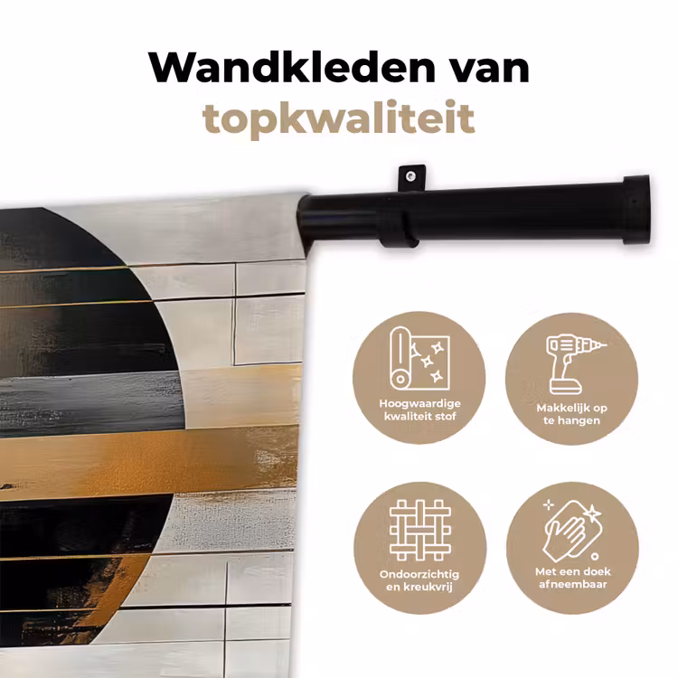 Wandkleed - Abstract - Goud - Brons - Groen - Vormen - Modern — 3