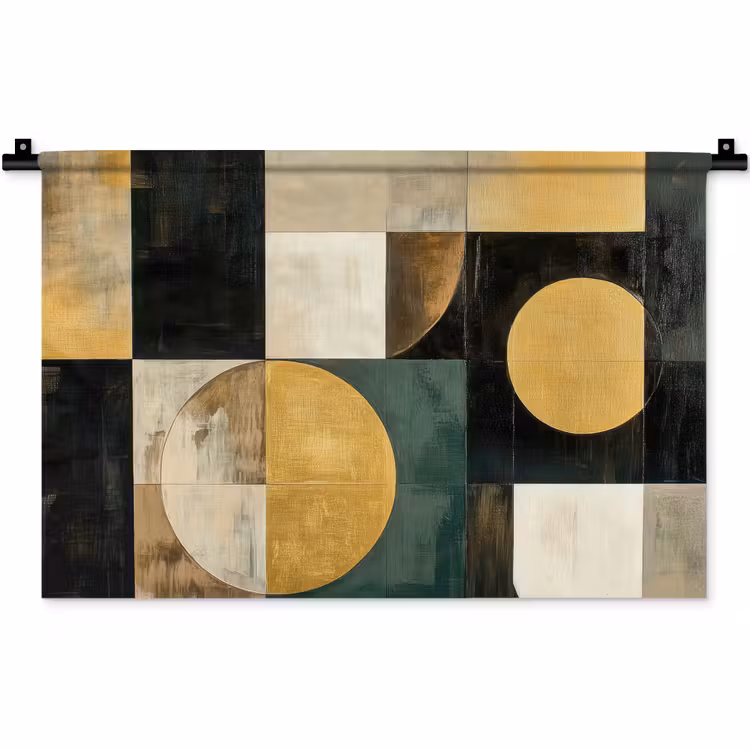 Wandkleed - Abstract - Goud - Brons - Vormen - Geometrisch — 1