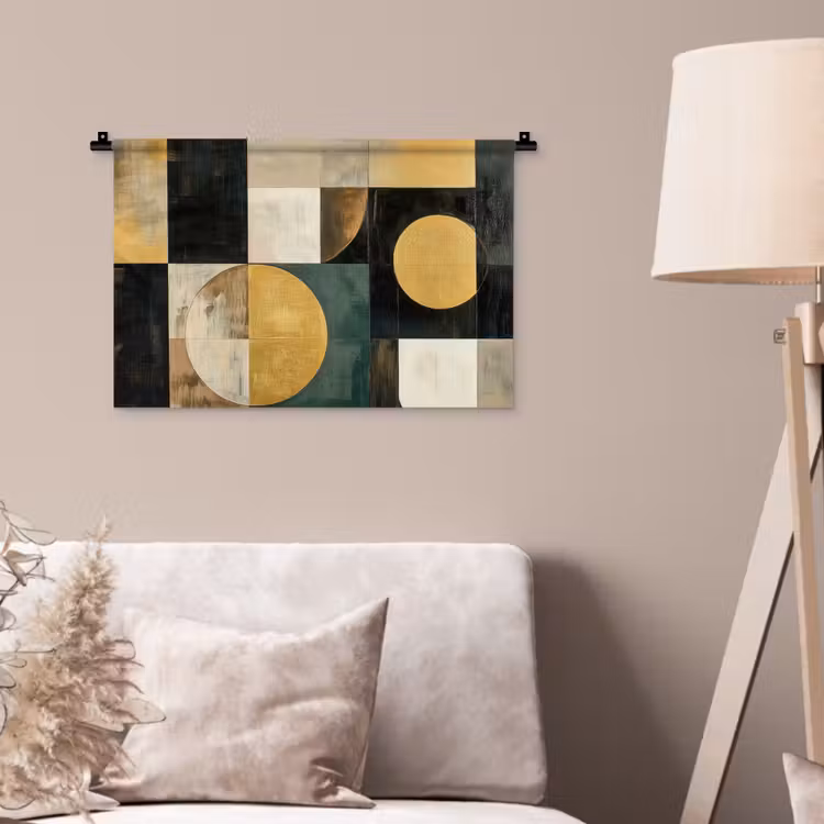 Wandkleed - Abstract - Goud - Brons - Vormen - Geometrisch — 2