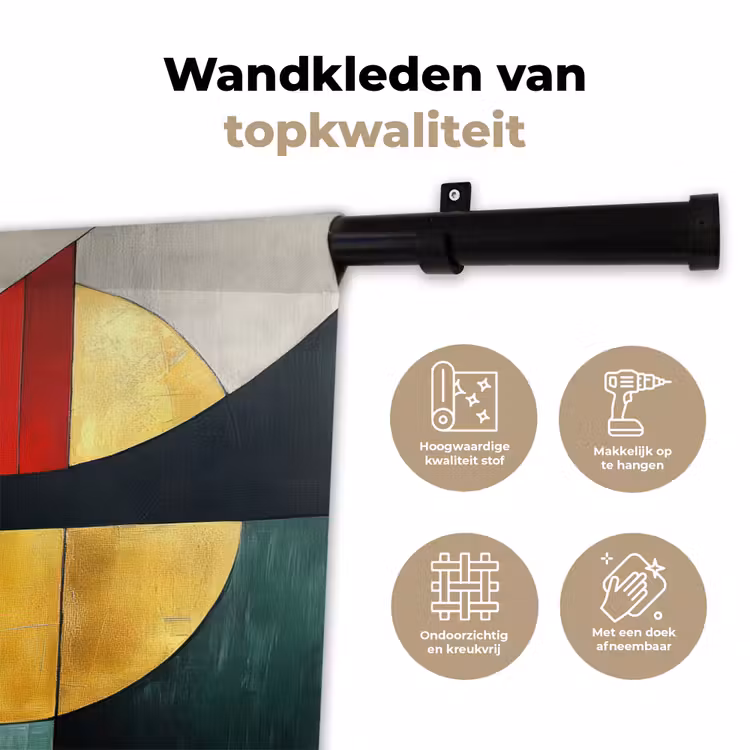 Wandkleed - Abstract - Kerst - Goud - Rood - Groen — 3