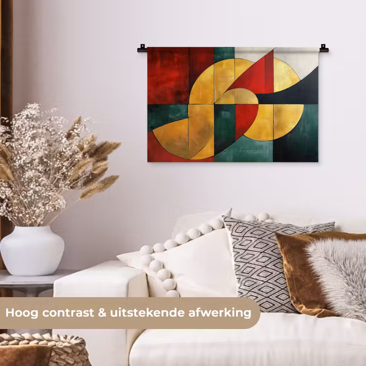 Wandkleed - Abstract - Kerst - Goud - Rood - Groen — 4