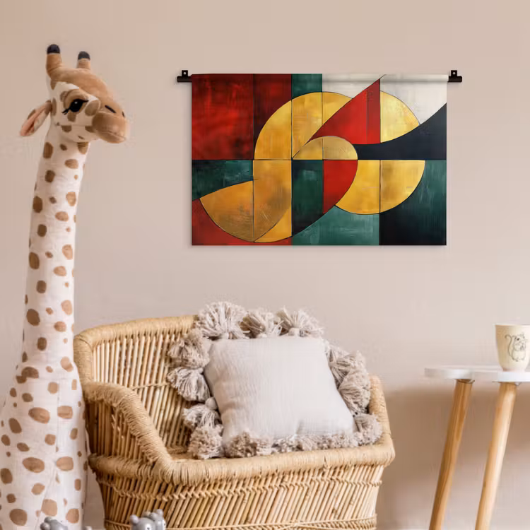 Wandkleed - Abstract - Kerst - Goud - Rood - Groen — 5