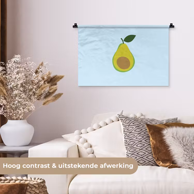 Wandkleed - Avocado - Illustratie - Groene - Vrucht — 4