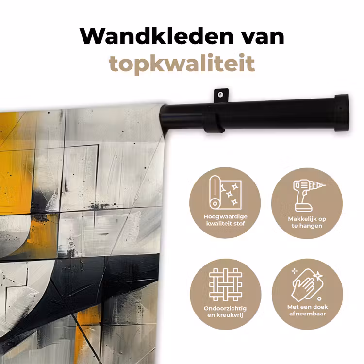 Wandkleed - Geel - Abstract - Modern - Vormen — 3